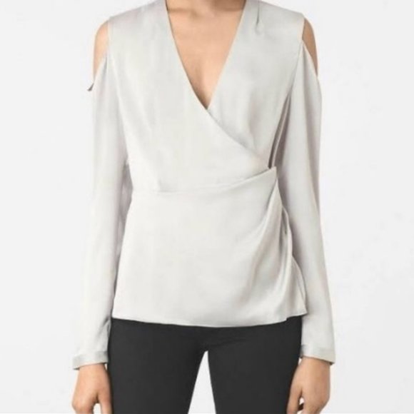 All Saints silver/gray Danio blouse - Picture 1 of 6